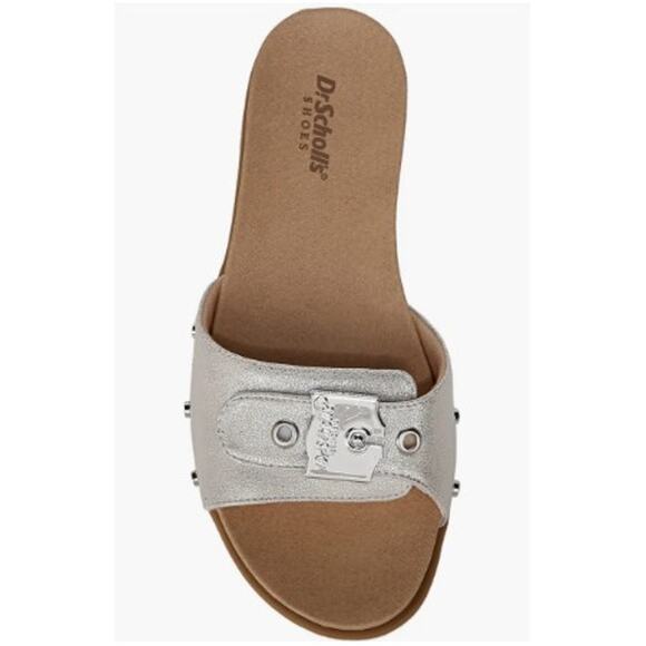 Dr Scholl's Nice Iconic Slide Sandals in Sliver Size 6 - Picture 1 of 12